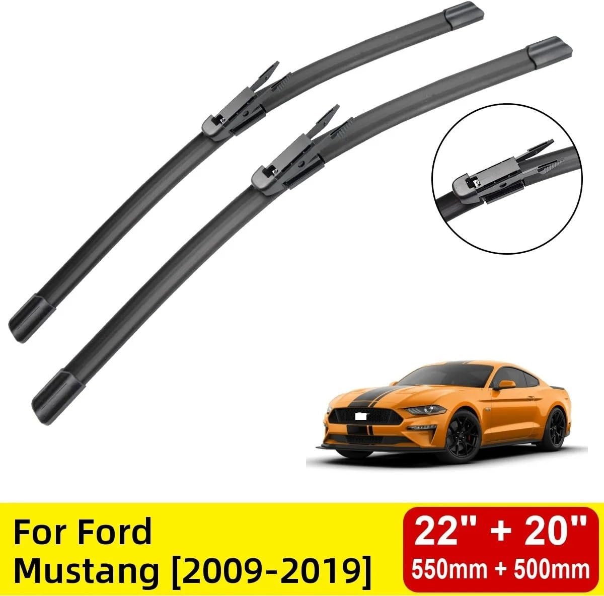 OEM Quality 22" 20" 2Pcs/set Front Windshield Wiper Blades For Ford Mustang 2019 2018 2017 2016 2015 2014 2013 2012 2011 2010 2009 Perfect fit for windshields