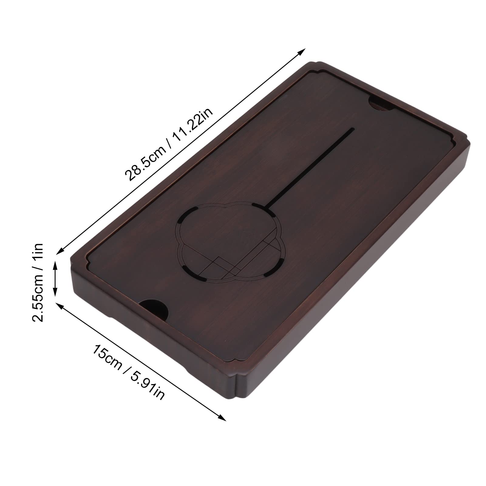 Chinesische Tee Tablett, Anti -Spill tragbare Gongfu -Tee -Set Wassertablett Tee Tisch für eine einfache dekorative Haushaltsbüro Bar (Kleine Größe (29,9 x 15 x 6,7 Zoll))