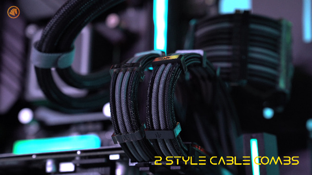 Image of AsiaHorse Upgraded 16AWG PSU Cable Extension Sleeved Custom Mod GPU PC Power Supply Soft Braided Cables with Two Color Comb Kit 24P /8P to 6+2P /8P to 4+4P 30CM