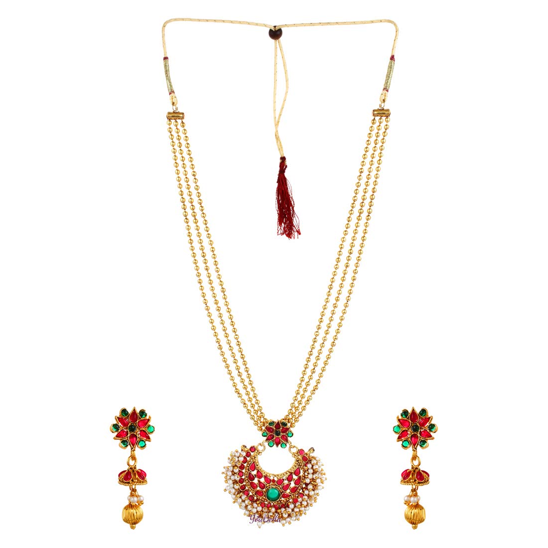 Traditional Jewellery Temple Necklace Set with Earrings