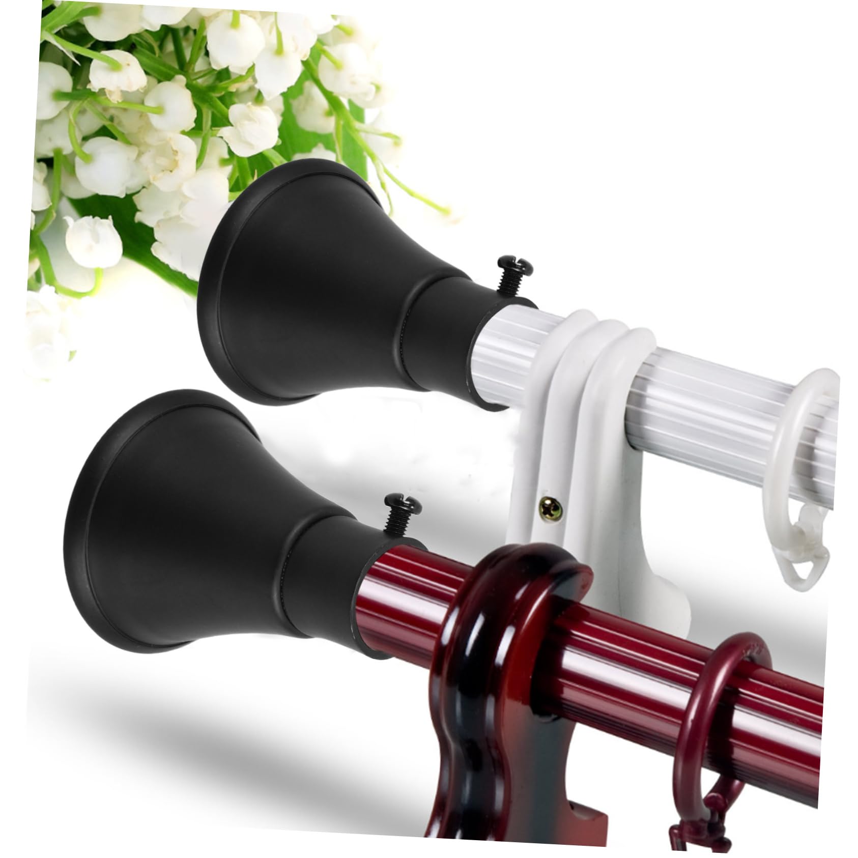 SOESFOUFU Decorative Curtain Pole End Iron Rod Finials Bay Window Door Curtain Rod Finials for