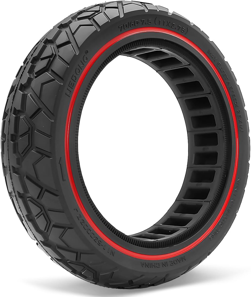 70/60-7.5 Off-road Solid Tire, Fit for Ninebot by Segway MAX G3 / ZT3 / ZT3 Pro Kickscooter, 11x2.75 Tubeless Tire, 11 Inch Explosion-Proof Tyre, Black