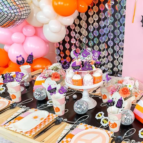 Zhuoweism ZWA1345-PURPLE 32 Pcs A Baby Is Brewing Halloween Cupcake Toppers Glitter Carriage Bottle Welcome Baby Shower Cupcake Picks thumb #5