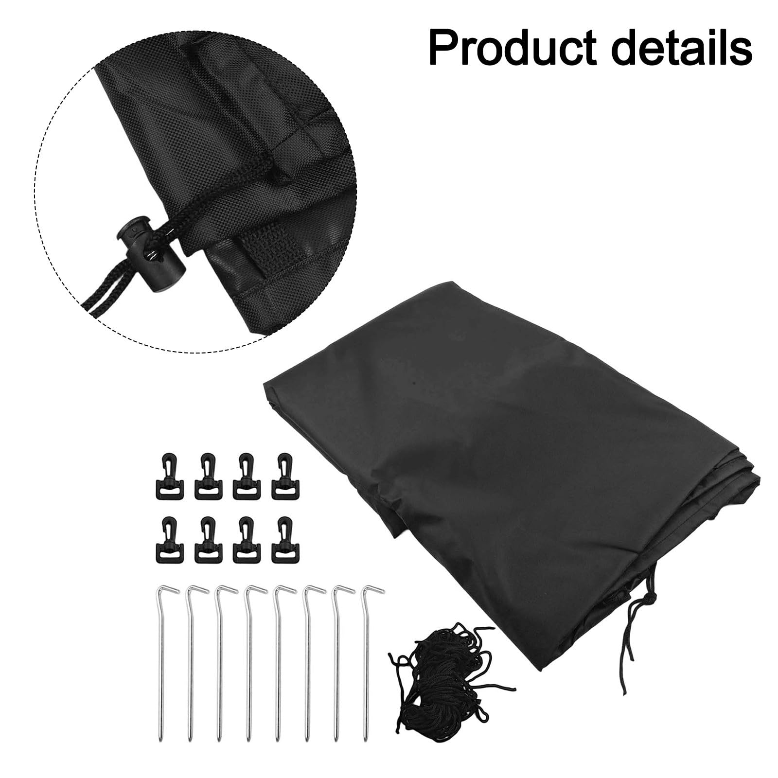 ZYNCUE Cubierta ovalada para alberca sobre el suelo, resistente al agua para protección con accesorios, color negro
