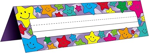Teacher Created Resources Placas de nombre Happy Stars Tented (TCR1941)