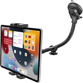 woleyi Car Windshield Tablet Mount, 13" Long Arm iPad Mount for Car Window Dashboard [Super Suction & Stable] Car Tablet Holder fit for iPad Pro 12.9 Air Mini, Galaxy Tabs, Cell Phones, 4-13" Devices