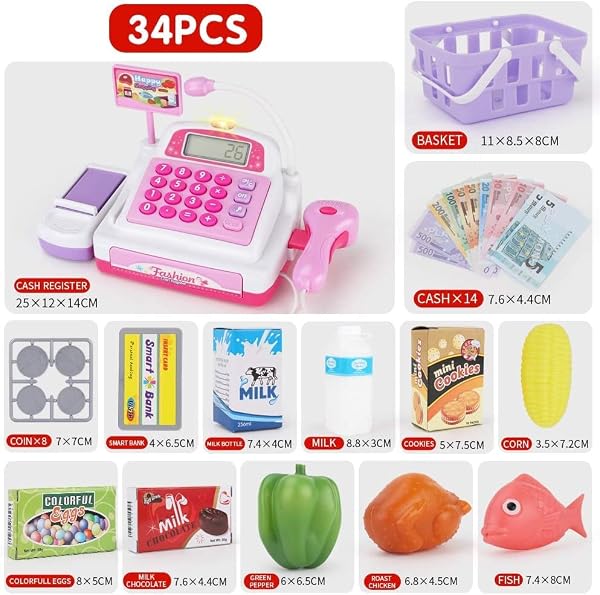 Kids Cash Register Toys,Toddler Prentend Play Store with Real Calculator by Sotodik - Used condition - Image 2