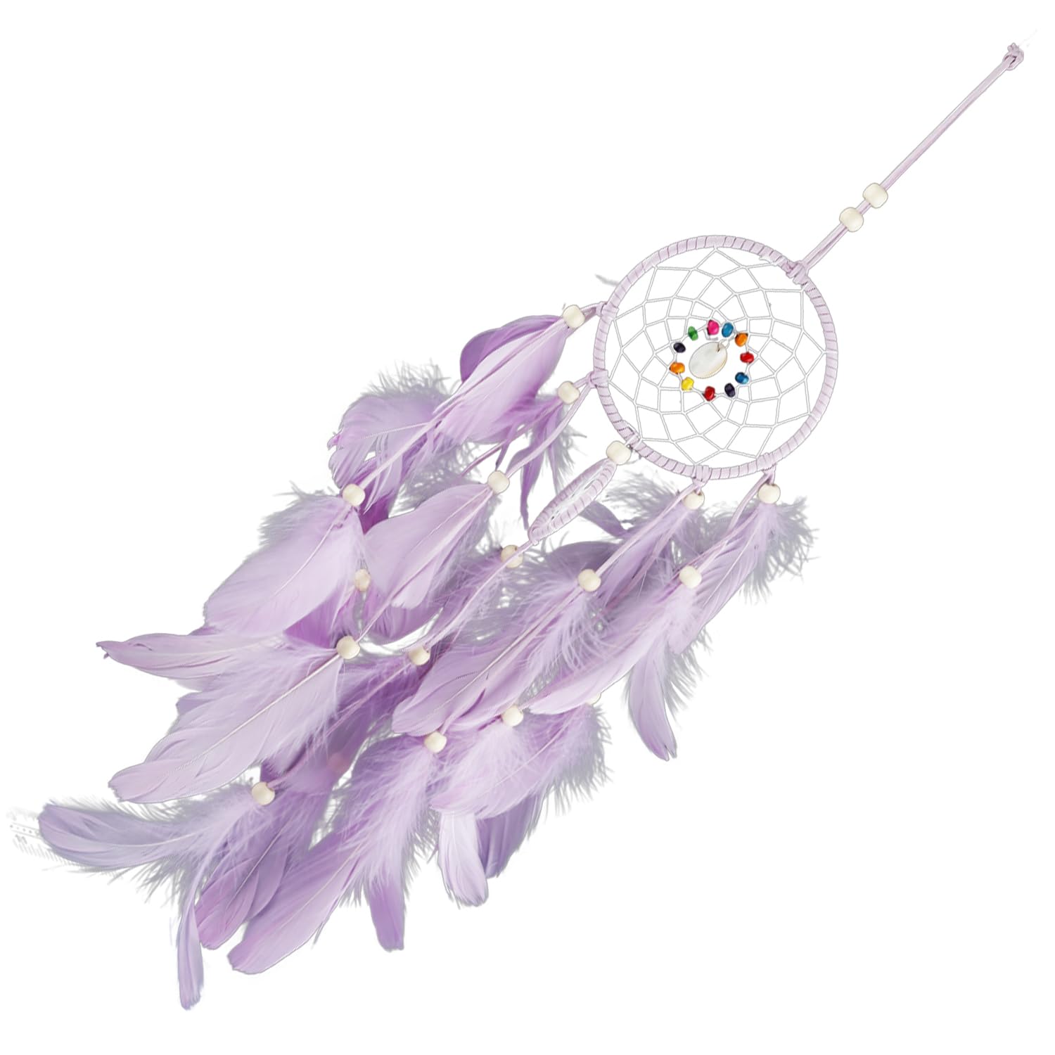 Bojueshaw Handmade Dream Catcher with Feathers,Boho Woven Art Ornament,Indian Style Wall Hanging Decor for Bedroom,Living Room(Pink)