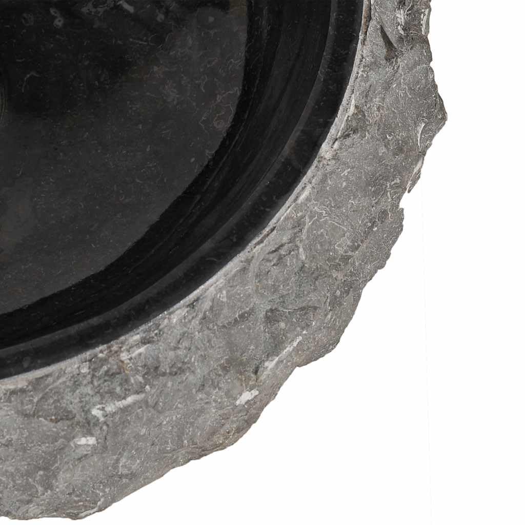 vidaXL Lavabo Sanitario Cuarto de Baño Servicio Fregadero Piezas de Fontanería Bricolaje Instalación Decoración Aseos Grifería 40x12 cm Mármol Negro Piedra Natural