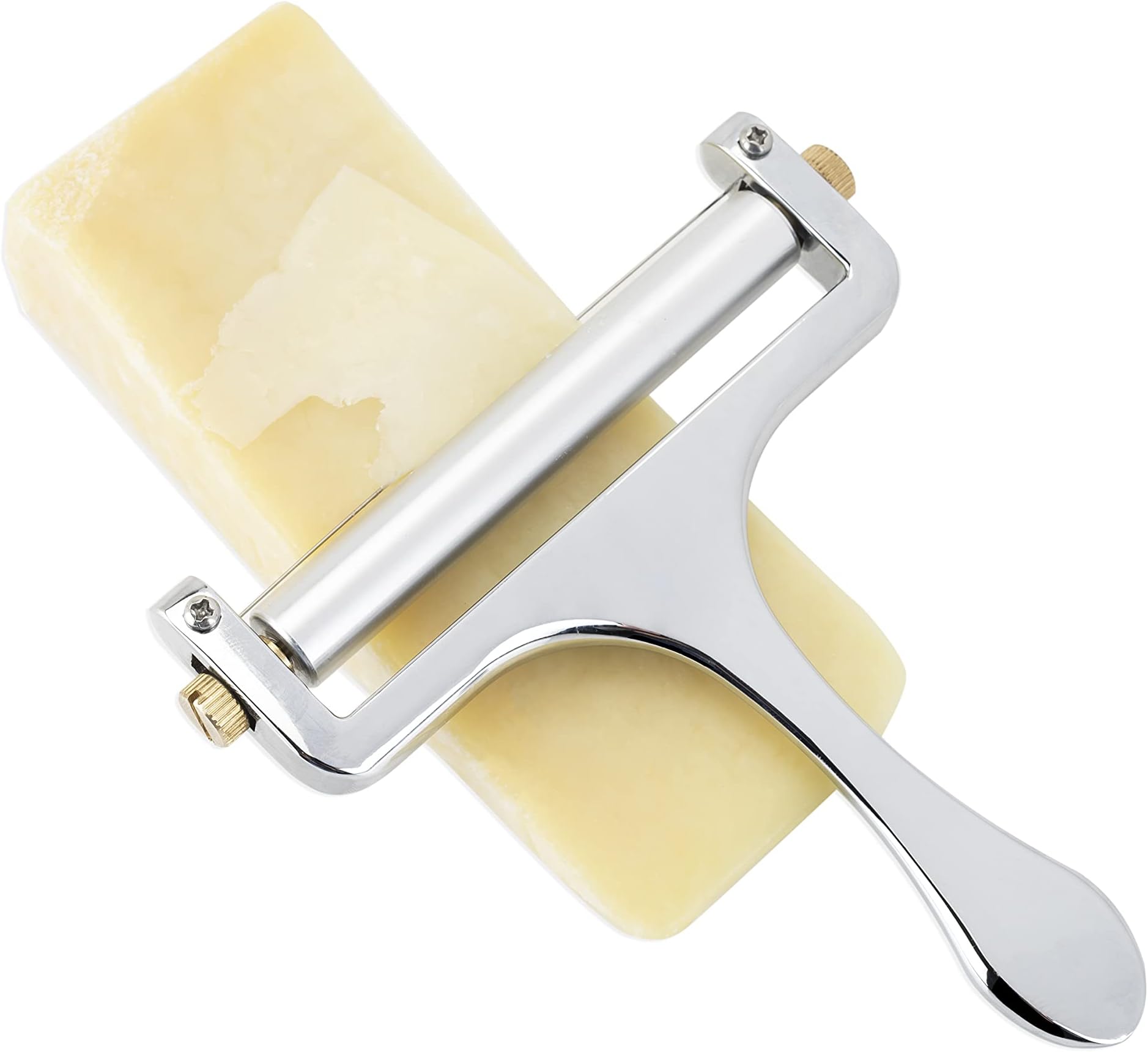 True Divvy Slicers for Block Cheeses, Adjustable Roller, Zinc Alloy Handheld Slicer, Kitchen Tools, Charcuterie Accessories, Birthday, Picnic, Game Night, BBQ, Outdoor Party, Set of 1, Silver