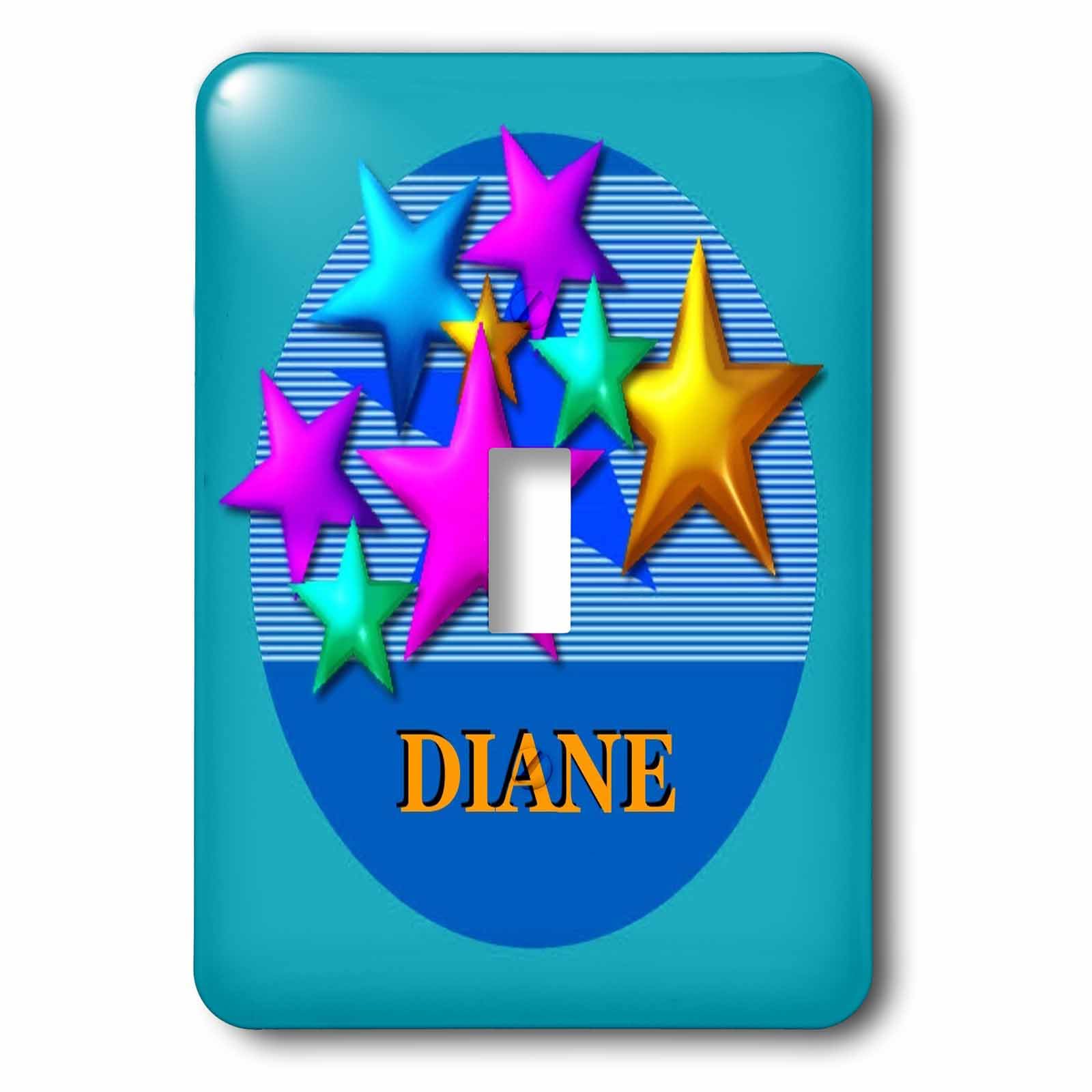 Interruptor Diane 3dRose LSP_52952_1 con estrellas de colores