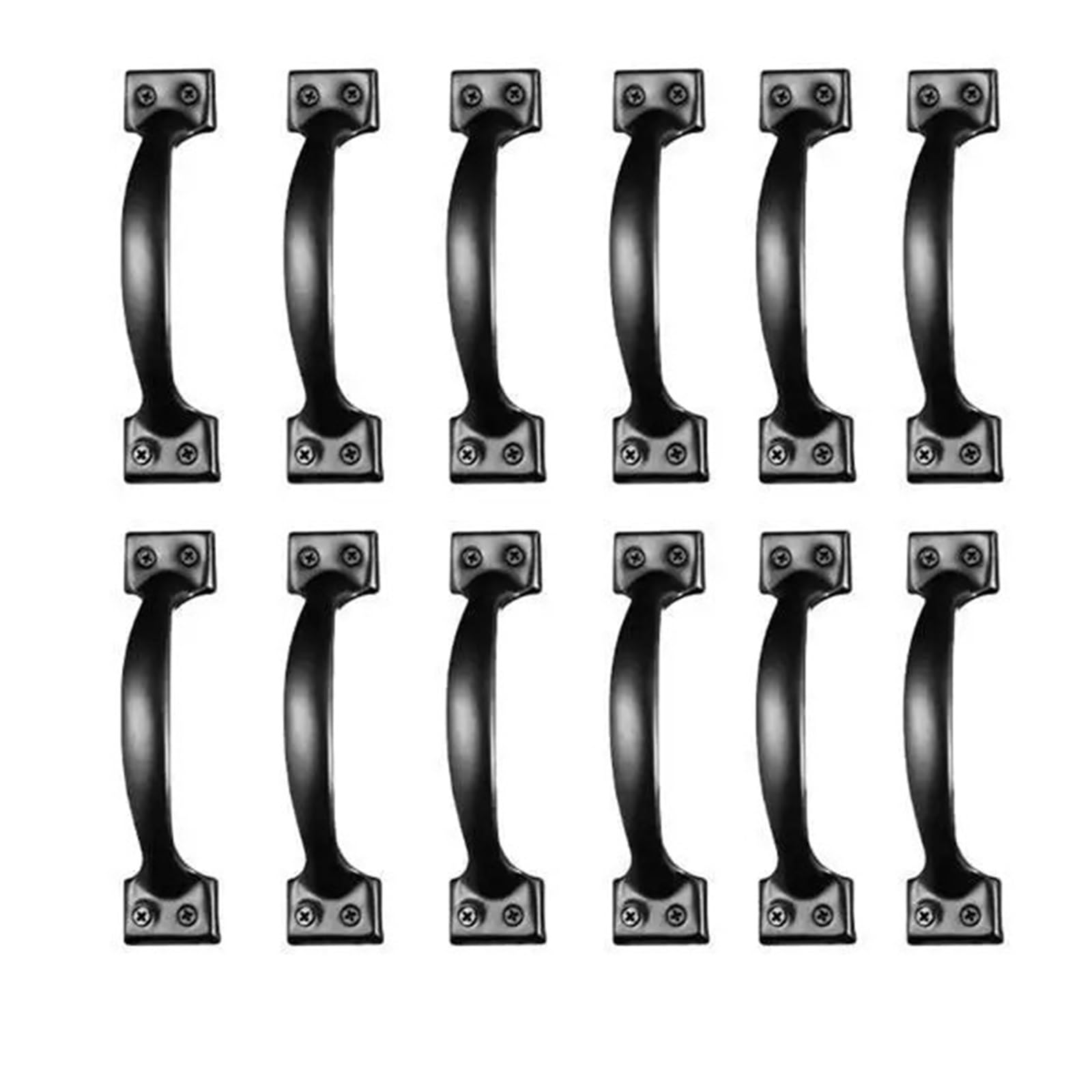 Door Handle Pull Cabinet Drawer Cupboard Knob Dresser Metal Iron Furniture Knobs(Black 12pcs)