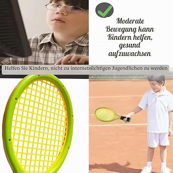 Beach Tennis Set Tennis Racket Children's Racket Set with 2 Tennis Balls and Bag Softball Tennis Game Set Children's Toy for Children from 3-6 Years