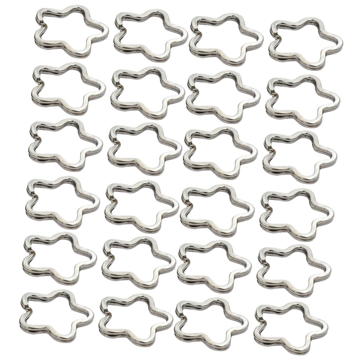 Anelli Portachiavi Metallici Piatti a Fiore 80 Pezzi per Creazioni
