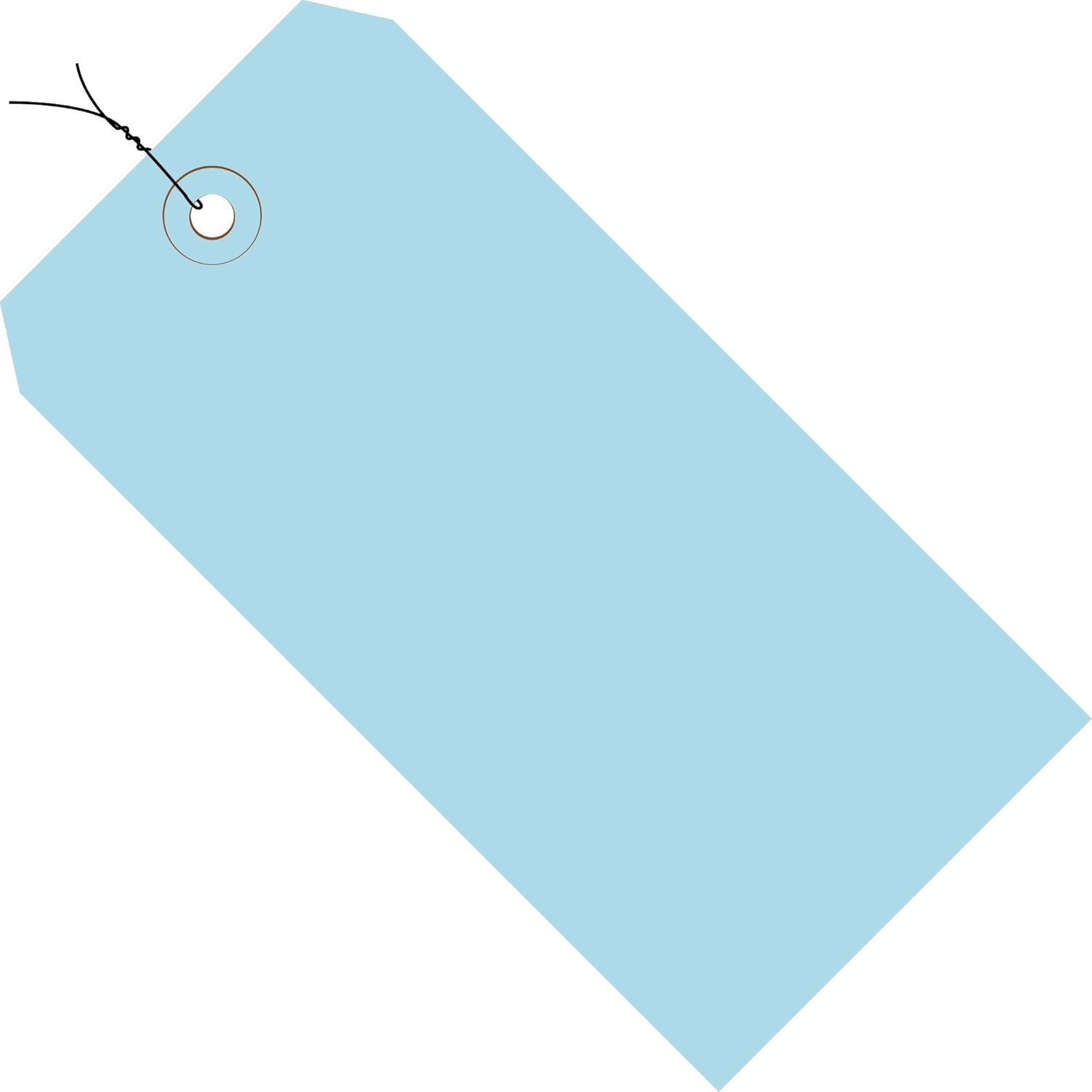 Aviditi Wired Shipping Tags, 4 3/4" x 2 3/8", 13 Pt, Light Blue, with Reinforced Eyelet, to Identify Or Address Items That Cannot be Labeled and to Color Code Shipments, Case of 1000