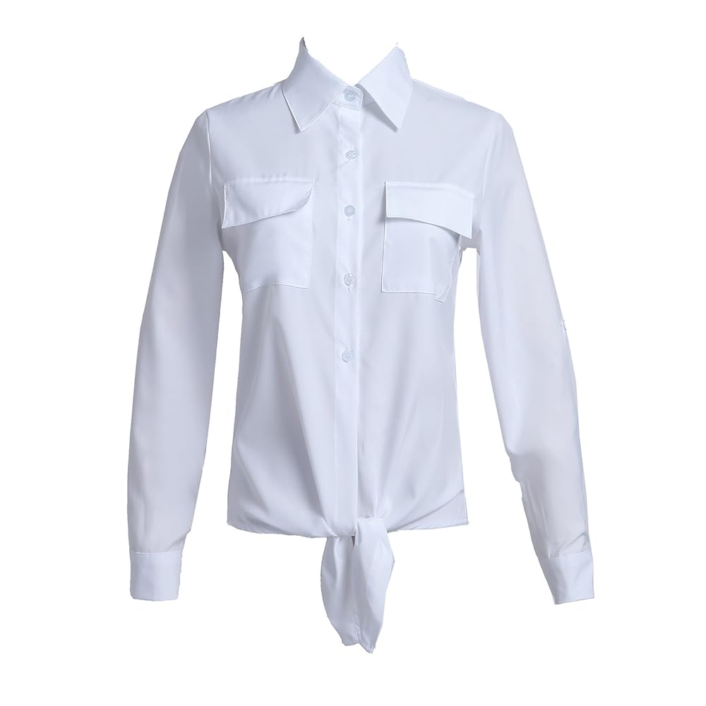 トップス THEREDTHREAD S front belt blouse トップス theredthread S front belt blouse white THEREDTHREAD