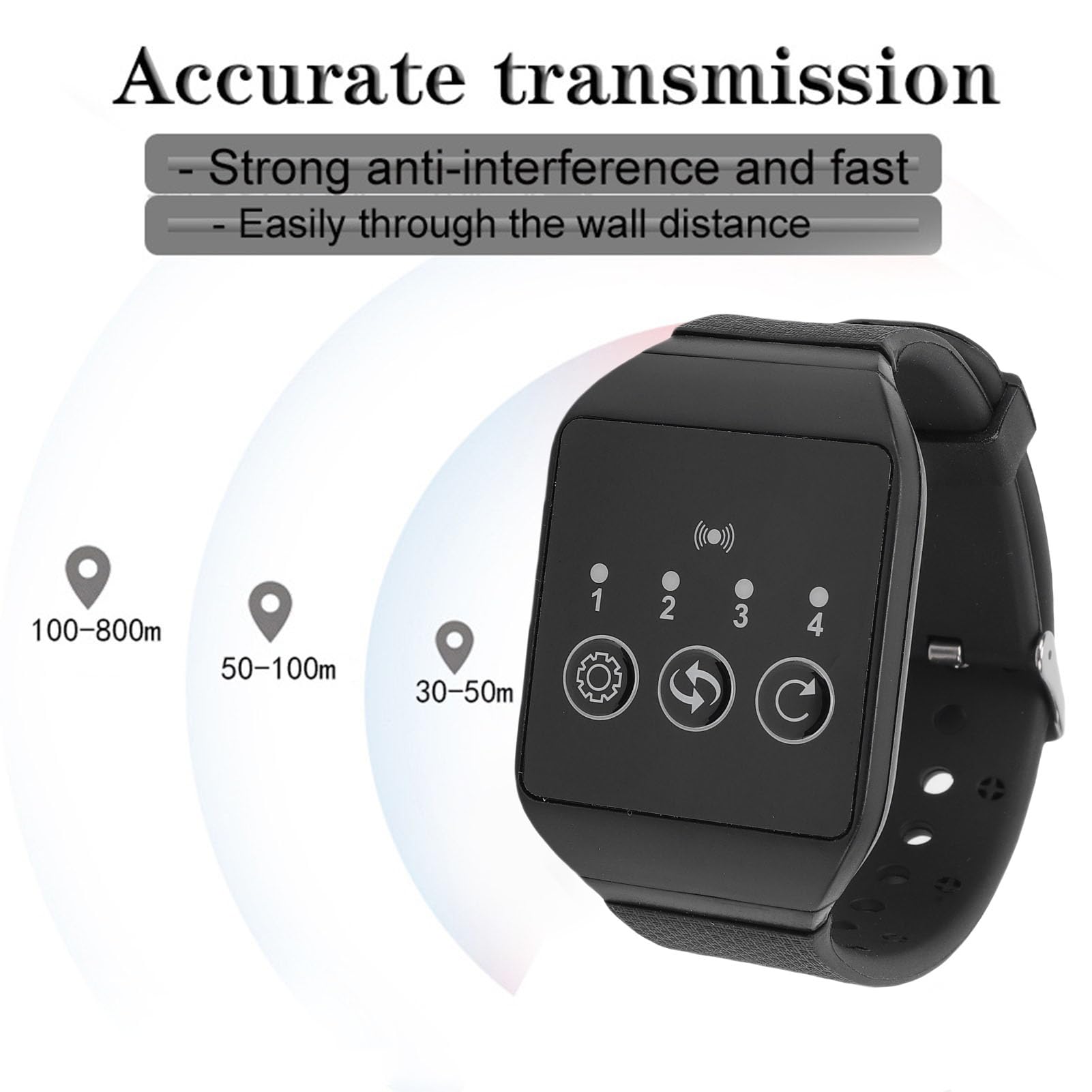 Cercapersone Wireless per Operatori Sanitari e Ristoranti, Cercapersone con Vibrazione e Cicalino Flash con 1 Ricevitore e 3 Trasmettitori per Infermieri, Case, Hotel, Pub Bar