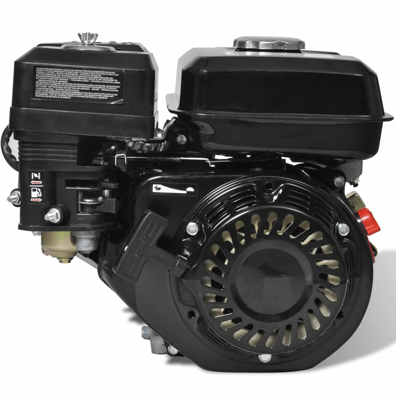 Moteur à Essence Cylindrée 196 CC Moteur à Essence 6,5 CH 4,8 KW Noir