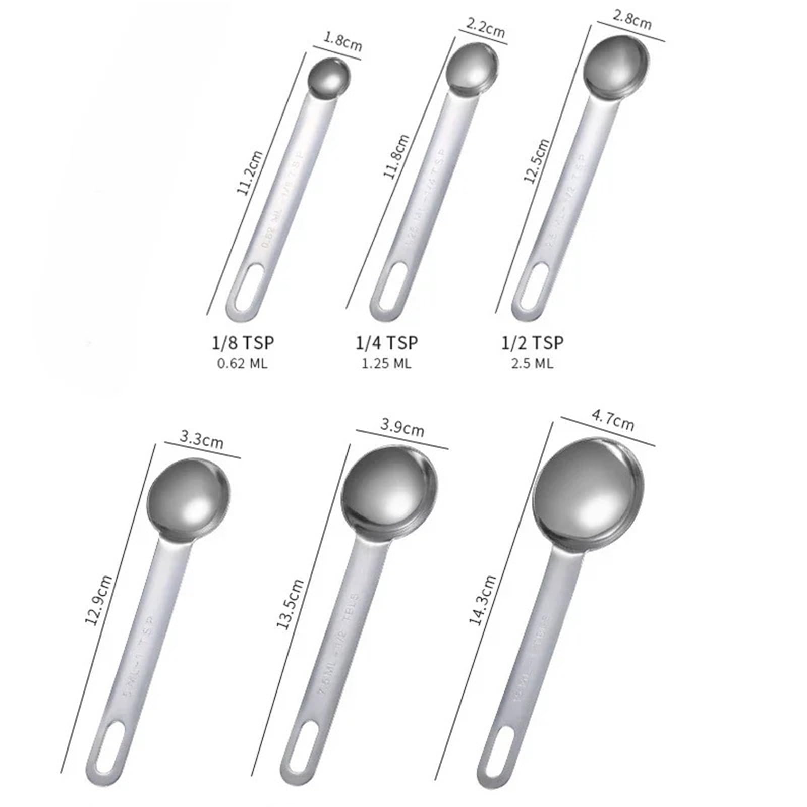 Edelstahl-Messlöffel, Kaffeepulver, Gewürzmaß, Schaufel, Küchen-Backutensilien, Küchenutensilien