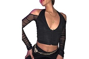 Women's Patchwork Corset Crop Top Y2K