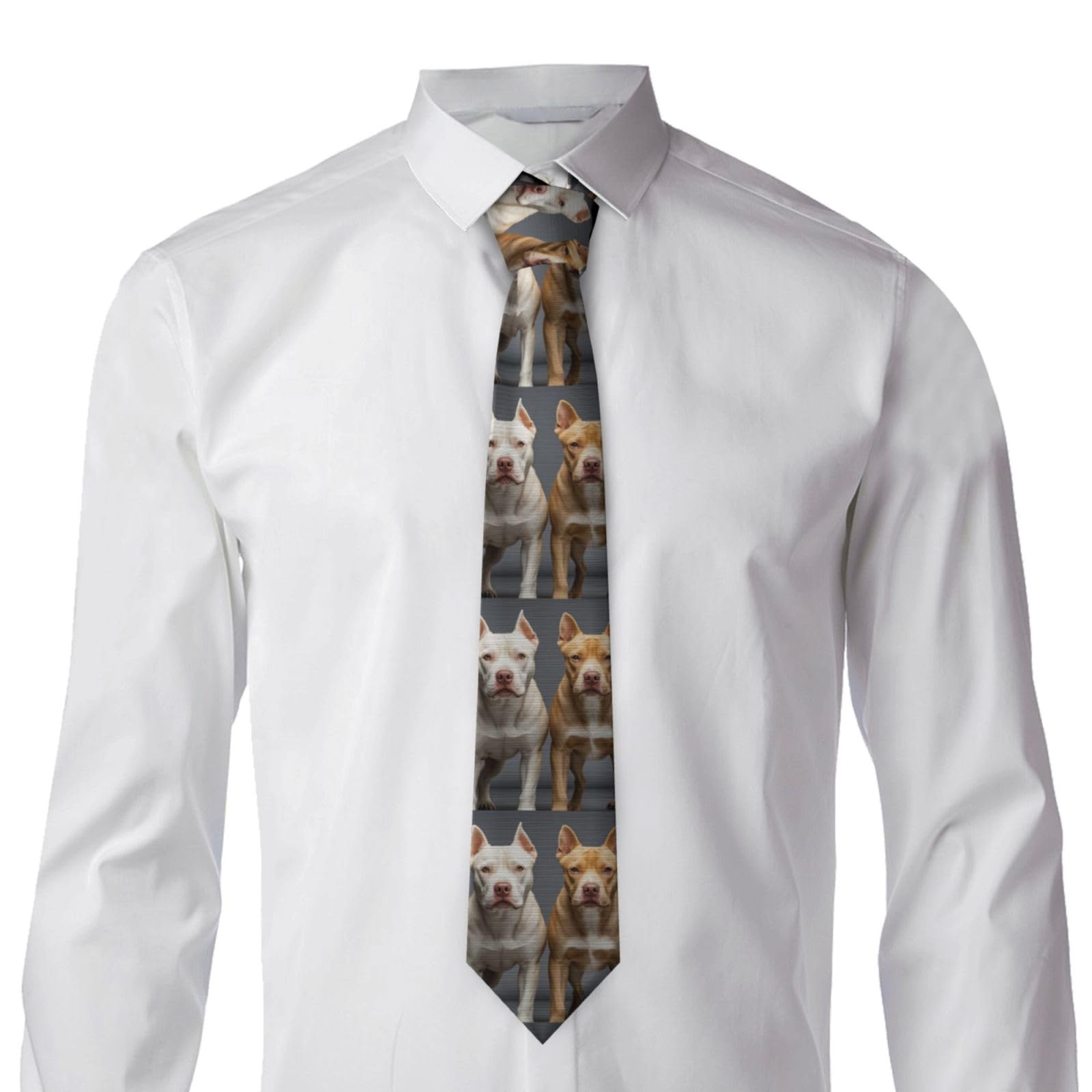 Paqolsmckr Unisex Pitbull Dogs Mens Ties Classic Neat Tie Ties For Men Formal Men's Necktie For Business Dinner Wedding