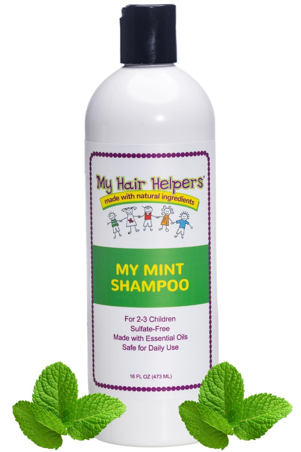 My Hair Helpers Anti Lice Prevention Shampoo, Peppermint, Neem, Rosemary, Daily Defense, Sulfate-Free, 16 Ounces, Works on 2-3 Kids