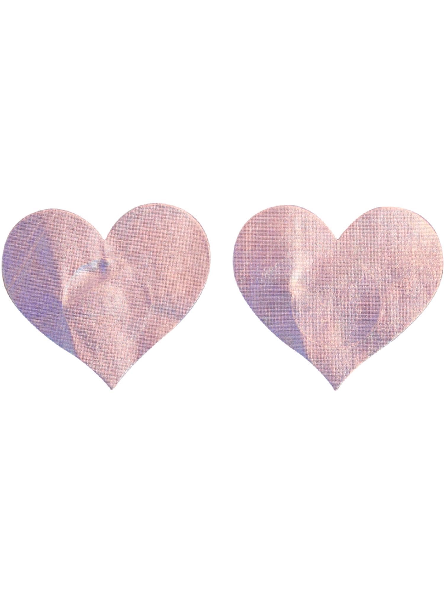 Smiffys Irridescent Fever Heart Nipple Pasties, Pink, Fever Accessories Fancy Dress, Fever Dress Up Accessories Halloween