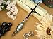 FavorOnline Murano Glass Design Blue and Gold Stripes Letter Opener