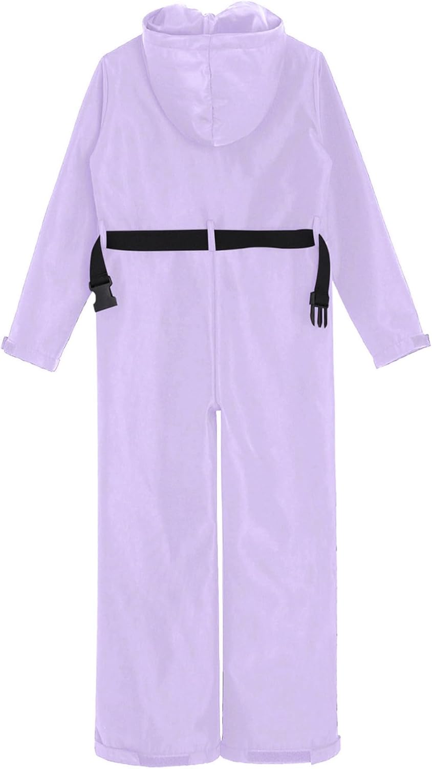 Kids Boys Girls One Piece Ski Suit Waterproof Snowsuit Overalls Snowboard Jumpsuit Coverall Light Purple 10 Years