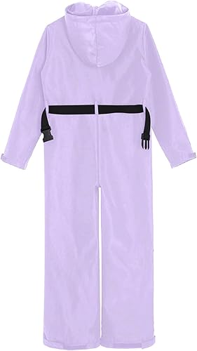 Kids Boys Girls One Piece Ski Suit Waterproof Snowsuit Overalls Snowboard Jumpsuit Coverall Light Purple 6 Years
