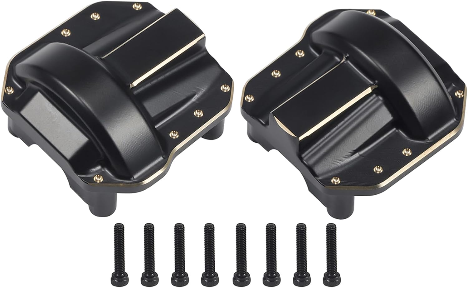 SCX10 II Brass Diff Covers, 2 Pcs 76g Front and Rear Axle Brass Diff Covers Counterweight for 1/10 RC Crawler 90046 90047 SCX10 II Upgrades