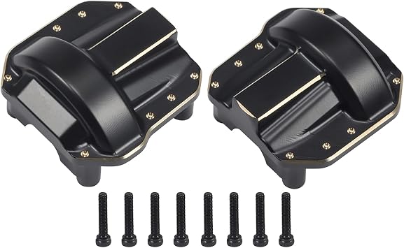 SCX10 II Brass Diff Covers, 2 Pcs 76g Front and Rear Axle Brass Diff Covers Counterweight for 1/10 RC Crawler 90046 90047 SCX10 II Upgrades