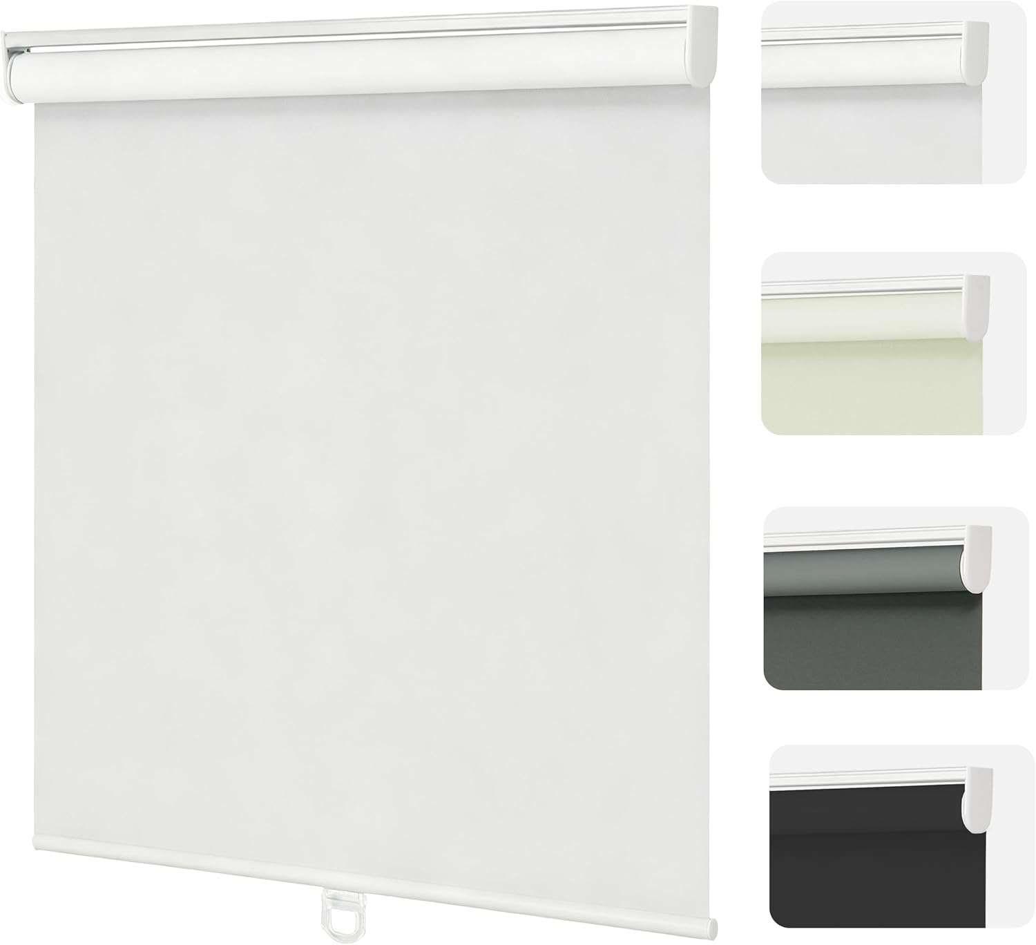 Changshade Blackout Roller Shades Cordless for Windows,100% Room Darkening Window Blinds for Bedroom,Thermal Insulated UV Protection,Easy Install Pull Down Shades for Home,20" w x 72" h,White