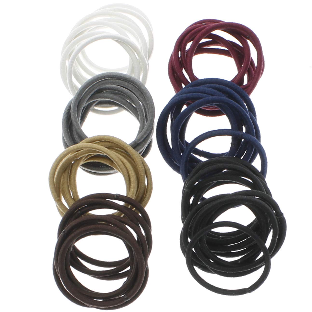 My LelloSmall Hair Elastics Ponytail Holders No Damage No Metal - 60 Pack Neutral Variety