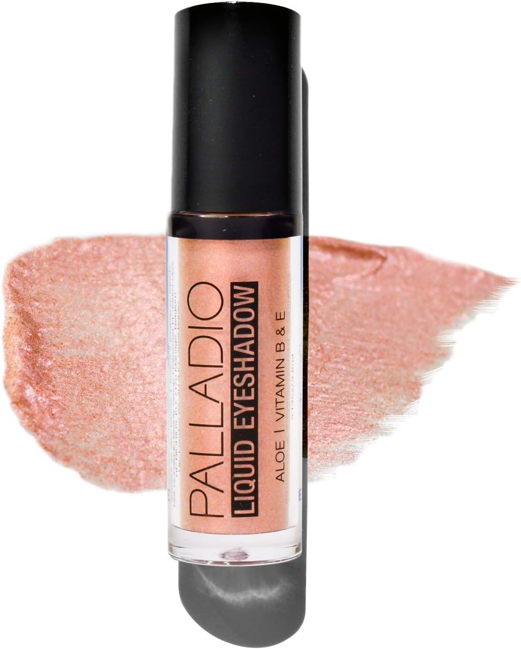 Palladio Flüssiger Lidschatten, cremige schimmernde Formel, die sofort am Augenlid haftet, mit flexiblem Applikatorstab für über 8 Stunden verschmiere- und knitterfreies Tragen, Pink Pearl