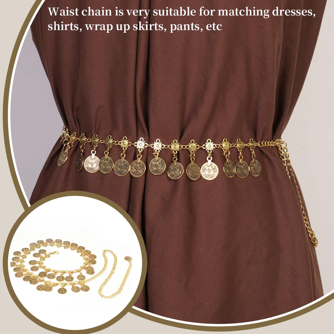 Cadena de cintura de Oro para Mujer, Cadenas de Cuerpo, Cadena de Cintura con Borlas Doradas, para Vestidos de Jeans — view 5