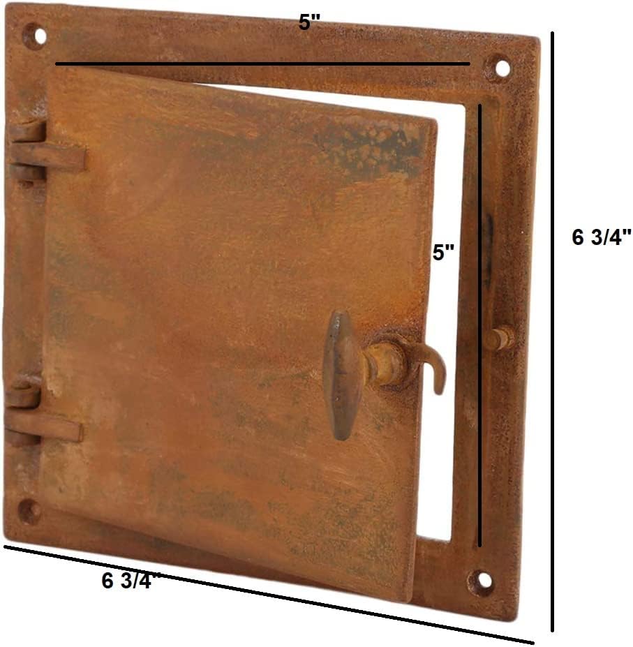 A29 Speakeasy Door Grill with Viewing Door, Rust Large Size