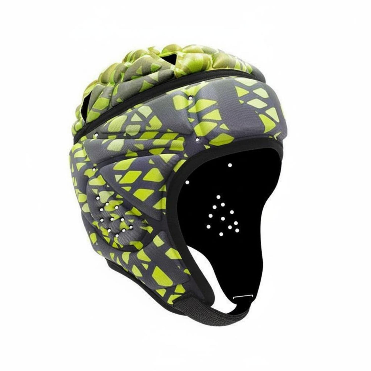 EVA Padding Padded Rugby Helmet Shock Absorbing Rugby Headgear Lightweight Padded Sports Helmet Vented Design for Children, Cycling, Skiing, Gradient Yellow, Kids-image-8