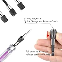 Vista 4 de Saiper - Juego de 3 brocas magnéticas para destornillador de 1/4 de pulgada con vástago hexagonal de 2 pulgadas, 4 pulgadas, 6 pulgadas, cambio