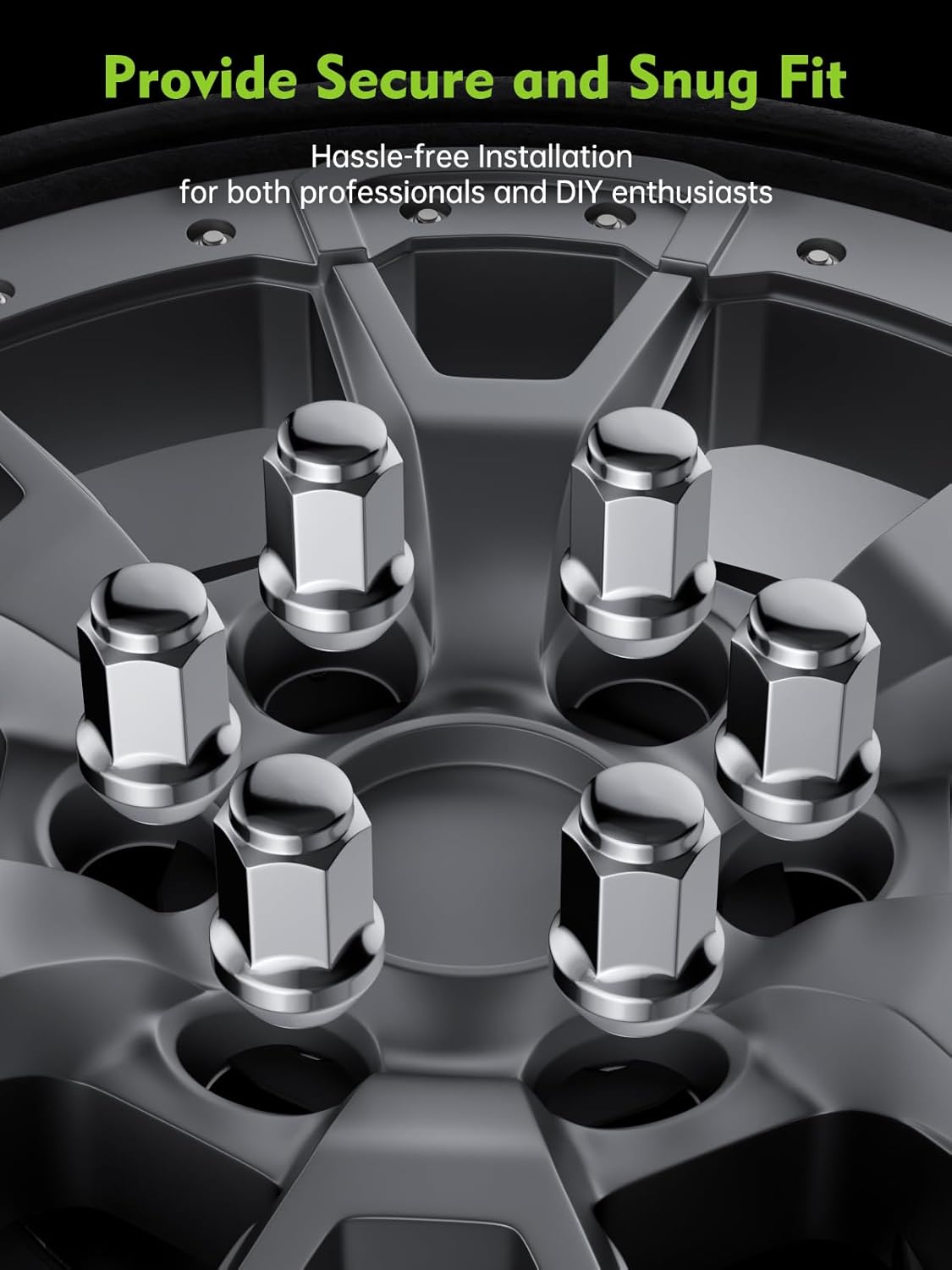 AUTOPTIM M12x1.5 Lug Nuts - Replacement for 1984-2023 Toyota 4Runner, 1995-2022 Tacoma, 2000-2006 Tundra Aftermarket Wheel Lug Nuts, 19mm Hex Chrome Soild One-Piece Closed End Tire Lug Nut (24pcs)