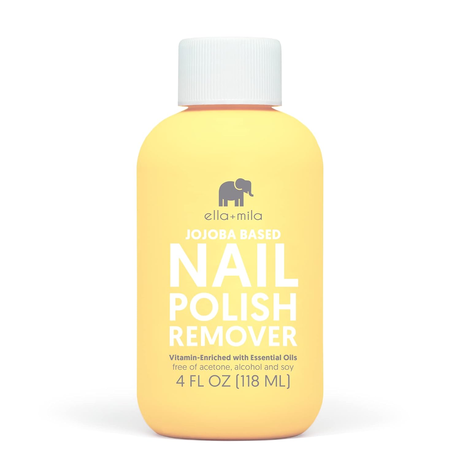 ella+mila Jojoba Nail Polish Remover Non-Acetone Nail Polish Remover – Non-Toxic Fingernail Polish Remover – Enriched With Jojoba oil & Vitamins (4 fl oz) Yellow ella+mila Jojoba Nail Polish Remover Non-Acetone Nail Polish Remover – Non-Toxic Fingernail Polish Remover – Enriched With Jojoba oil & Vitamins (4 fl oz) Yellow