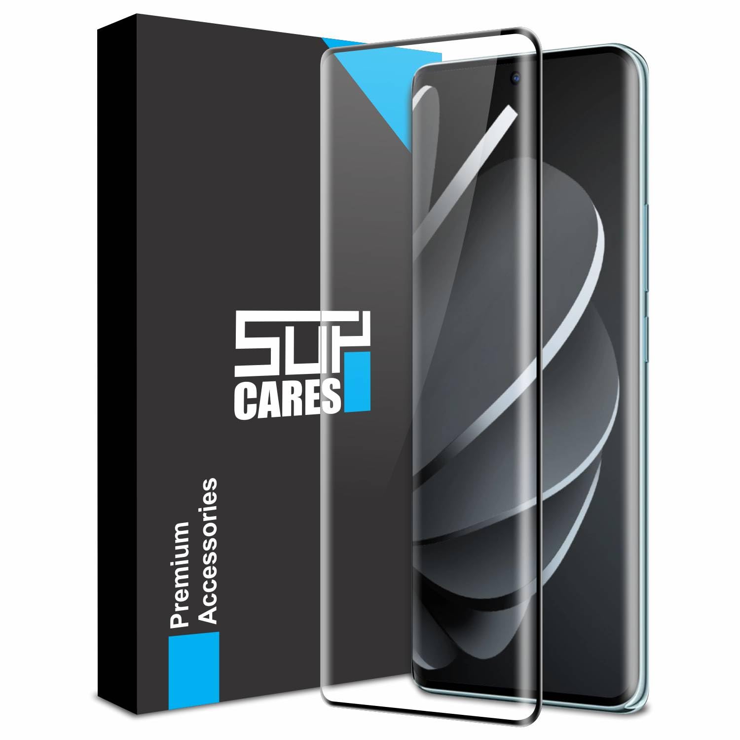 SupCares Military-Grade Curved Full Glue Tempered Glass Screen For Redmi Note 14 Pro Plus (6.67 Inch) With Easy Self Installation Kit|Fingerprint Working|Edge-To-Edge Protector Coverage|Black