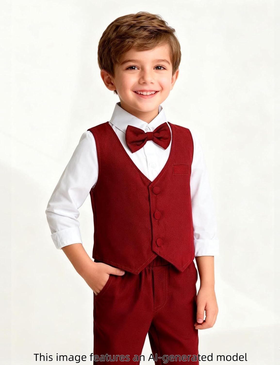 A&J DESIGN Baby Jungen Gentleman Anzug Set, 3-teiliges Outfit Shirts & Weste & Hosen