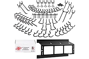 57-Piece Pegboard Hook Set with Universal Drill Holder