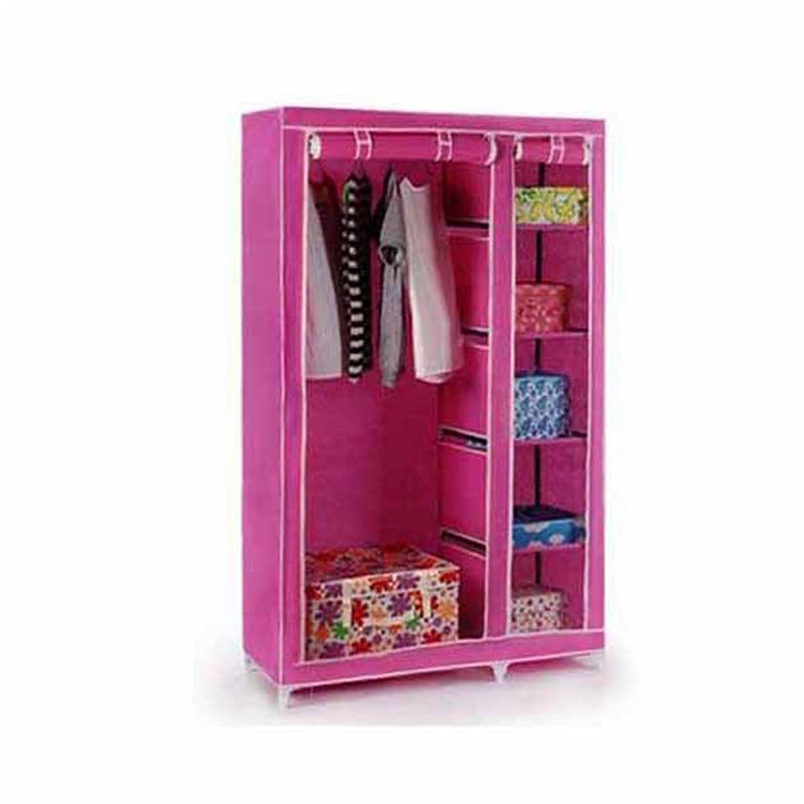 Szafa z tkaniny, przenośny organizer do przechowywania w szafie, otwarte pudełko do przechowywania 167 x 108 x 44 cm (rozmiar: 175 x 110 x 45 cm, kolor: C)