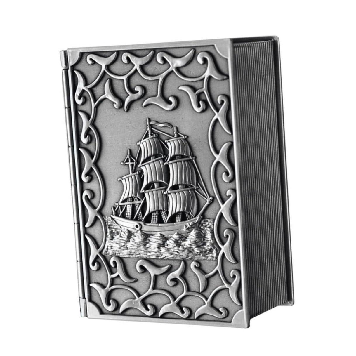 Boîte à bijoux pirate rétro argentée comme cadeau d'anniversaire idéal