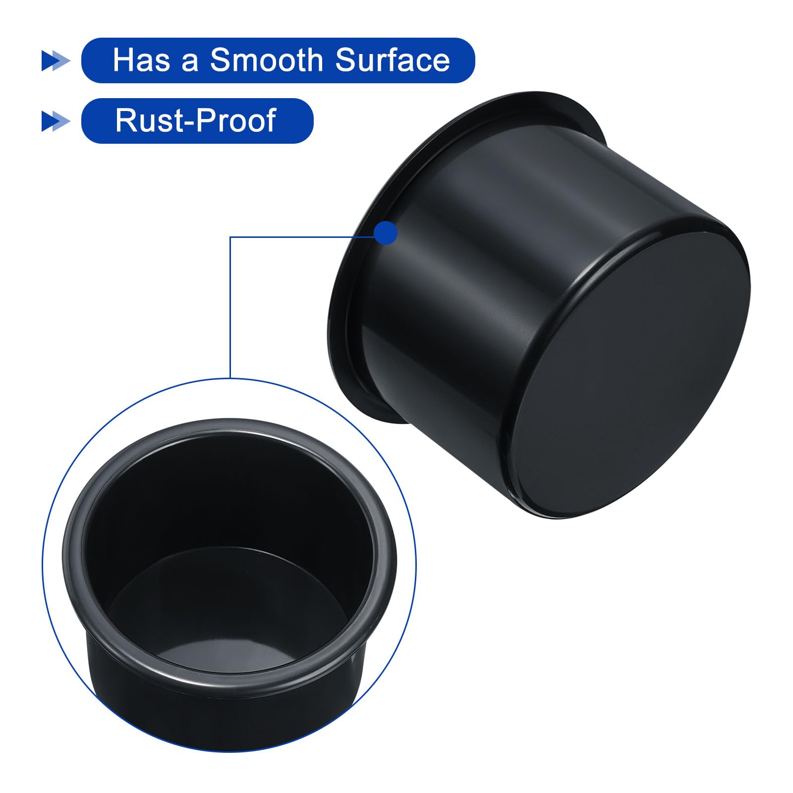 QUARKZMAN 4 sztuki plastikowych uchwytów na kubki typu drop-in, 6,4 cm x 10,2 cm (2,52" x 4"), uchwyt na puszki z napojami do stołu pokerowego, sofy, łodzi, samochodu i zastosowań morskich, wkładany
