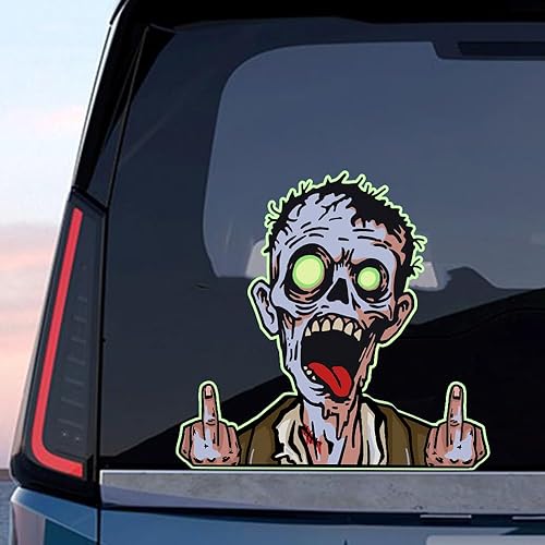 Miniatura 10 de Adhesivo de zombis de terror de Halloween para autos, Vesvory 2 calcomanías de zombis de terror, calcomanías de vinilo para automóviles,