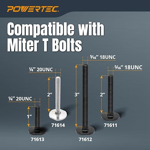 Miniatura 4 de POWERTEC 71566-P2 Inglete de aluminio T-Track, 32 pulgadas, 2 PK