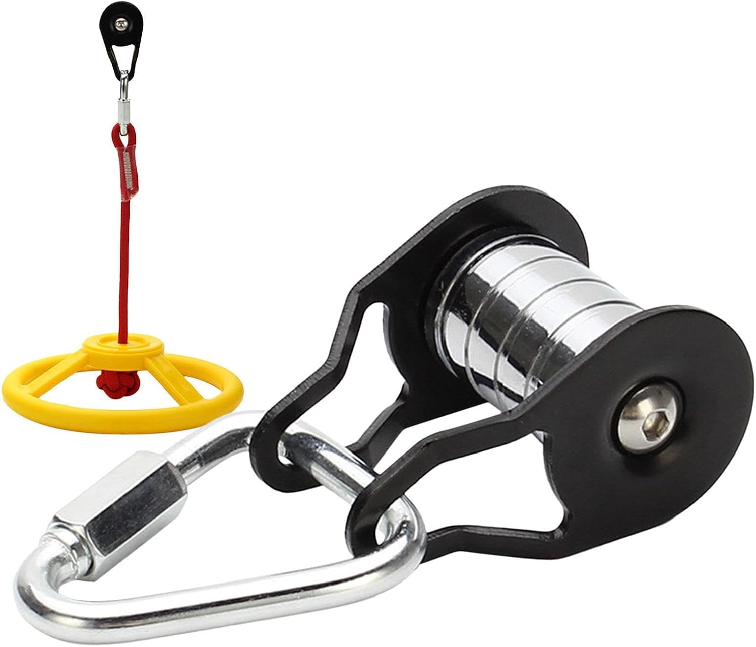 Slacklin-e Zipline Pulley - Zip Line Rope Pulley for Rope - Sports Pulleys with 5 Rollers for Children - Pulleys Training Supplies for Garden Obstacle Course